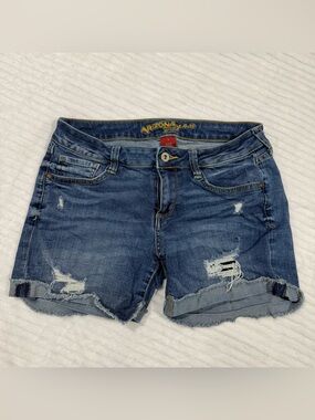 Arizona Jean Company Distressed Blue Denim Shorts